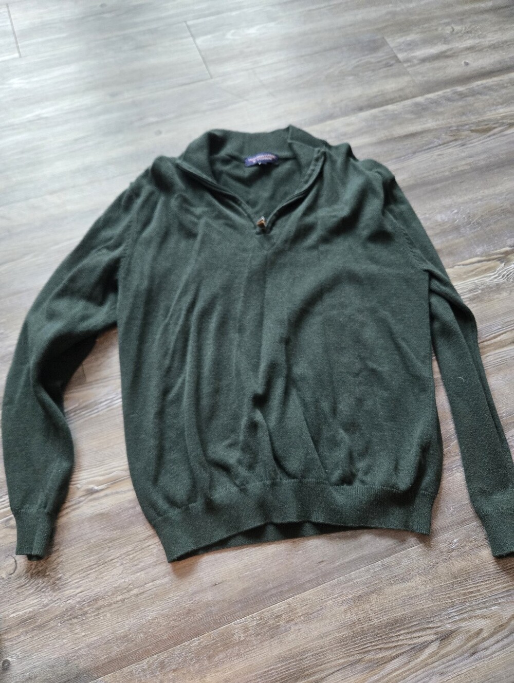 Dark Green Half-Zip Men's Sweater